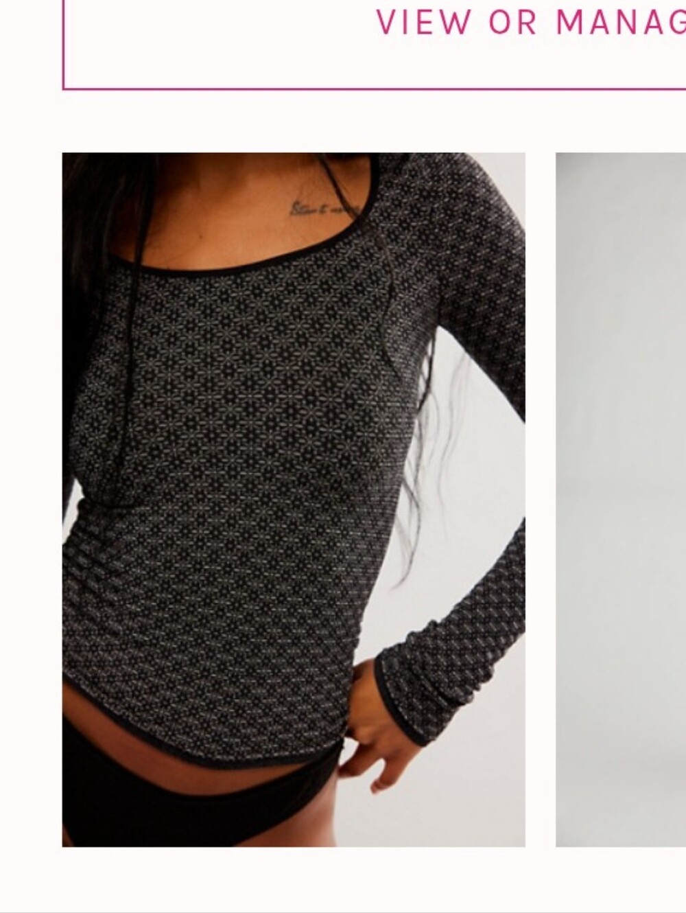 Free People Intimately - Black Lace-Textured Women's Top